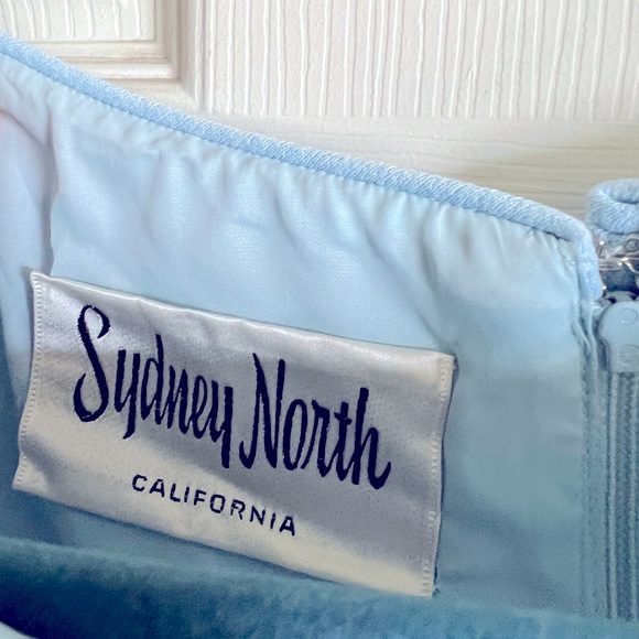 Sydney North Beckman’s vintage baby blue wiggle dress beaded neckline - Picture 7 of 14